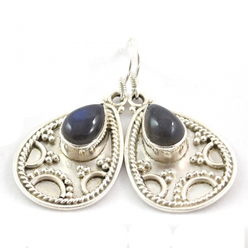 Vintage style tear drop gemstone earrings